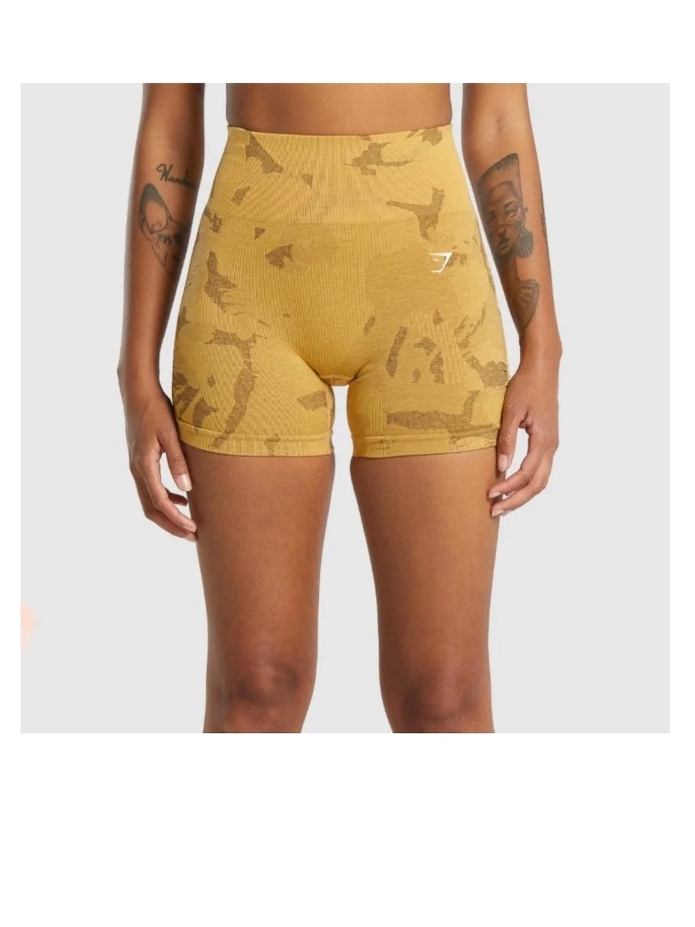 Gymshark Adapt Camo Seamless Shorts Savanna Yellow